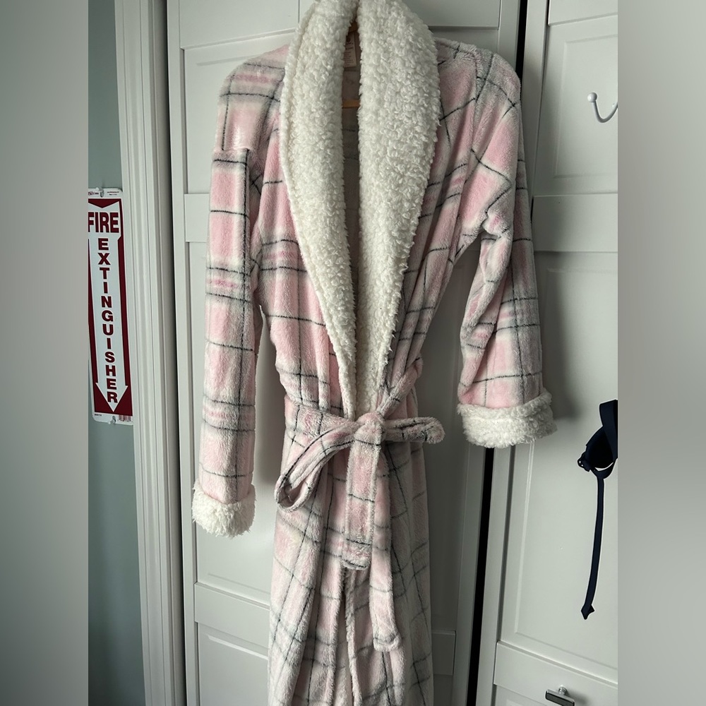 Pink and white robe